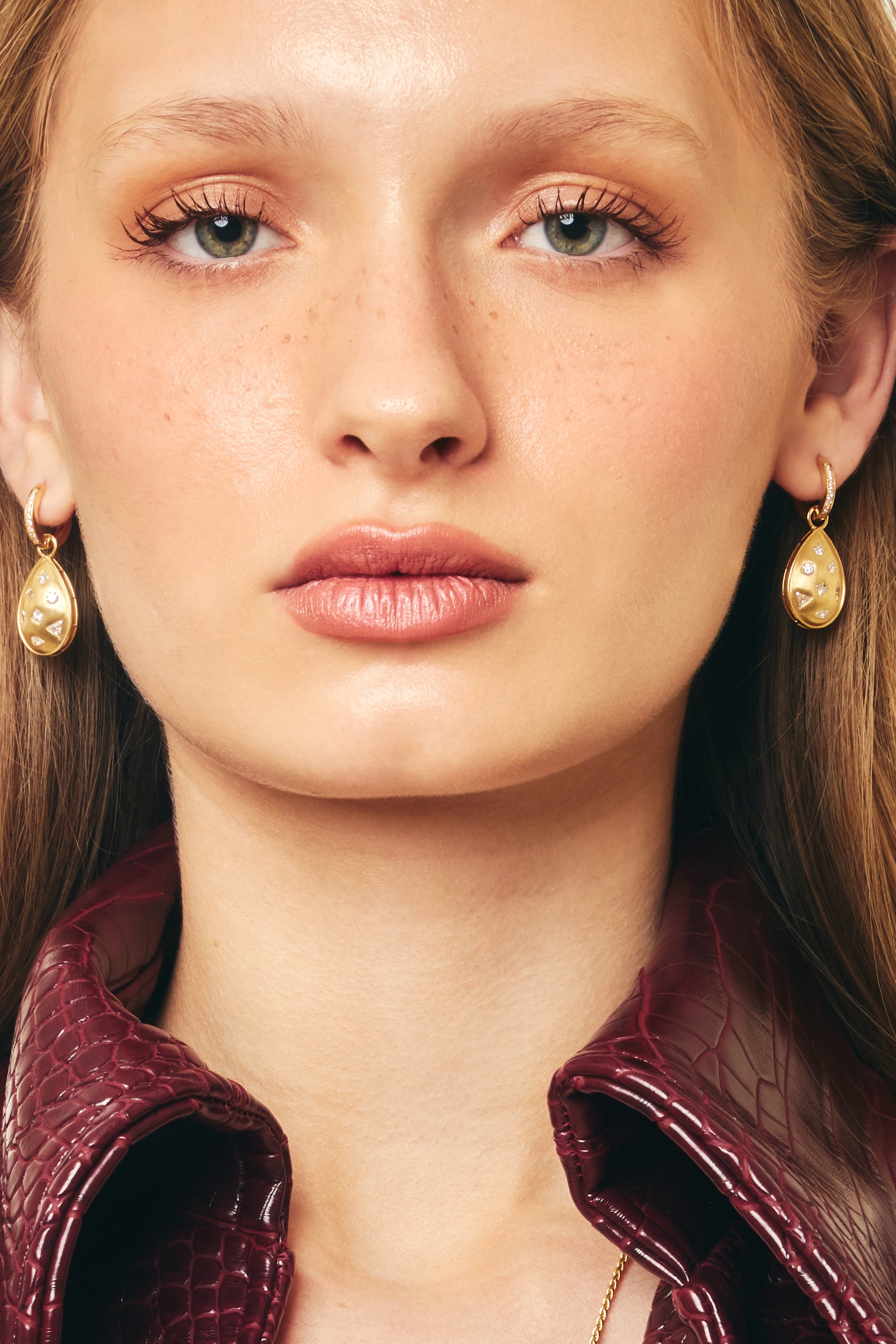 Alora Drop Earrings worn, detail
