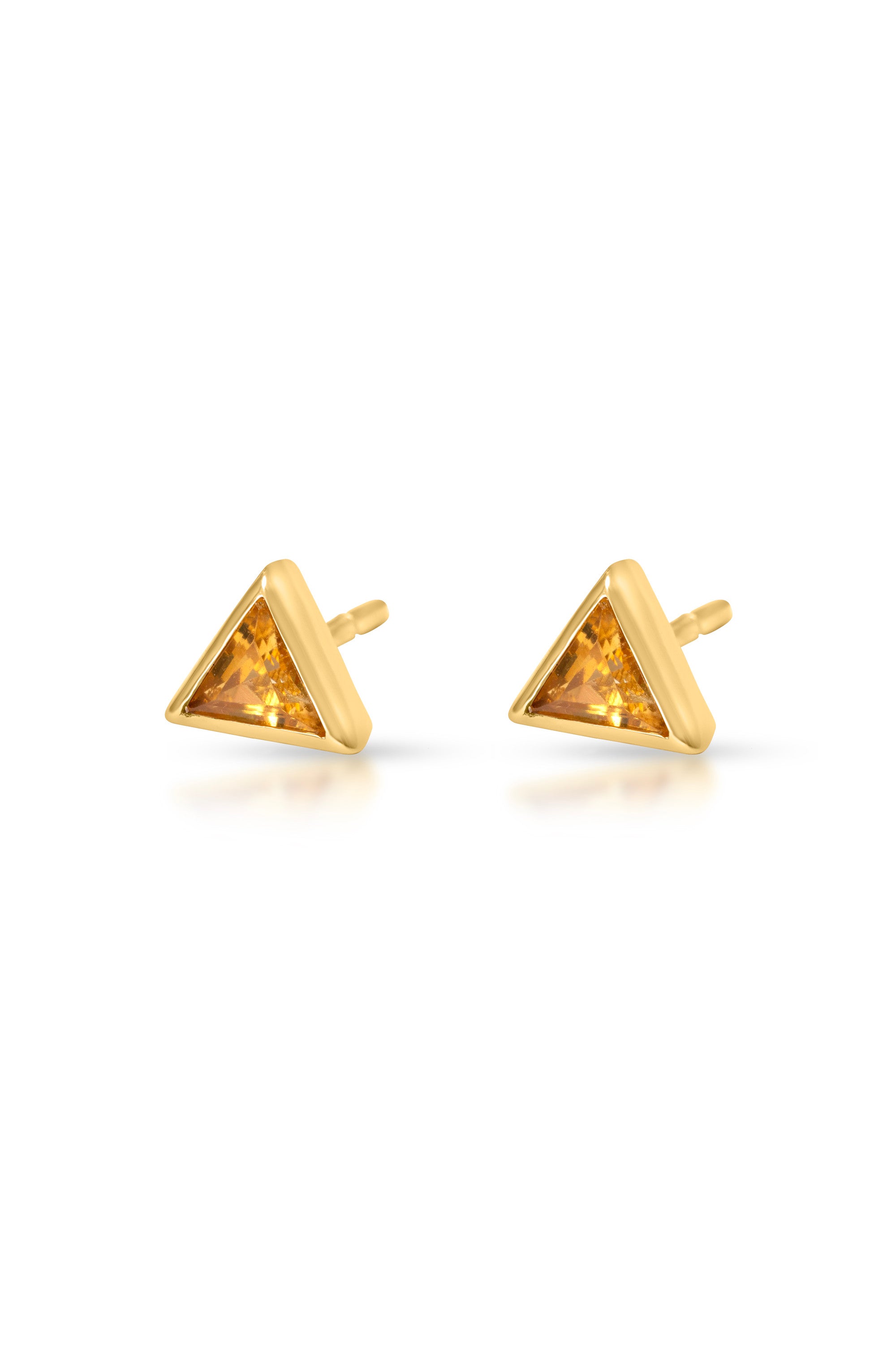 Alora Triangle Stud, Citrine in 18k yellow gold — Alexander Kade