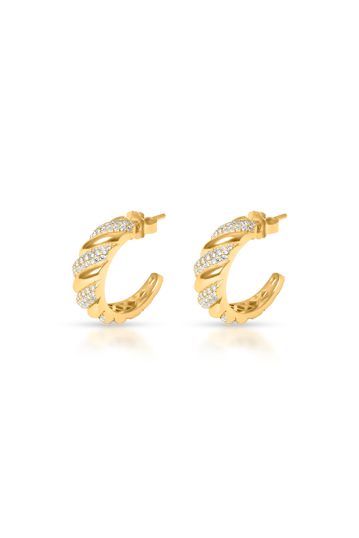 Interlace Hoop, Diamond in 18k yellow gold — Alexander Kade