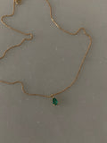 Gold Emerald Drop Necklace