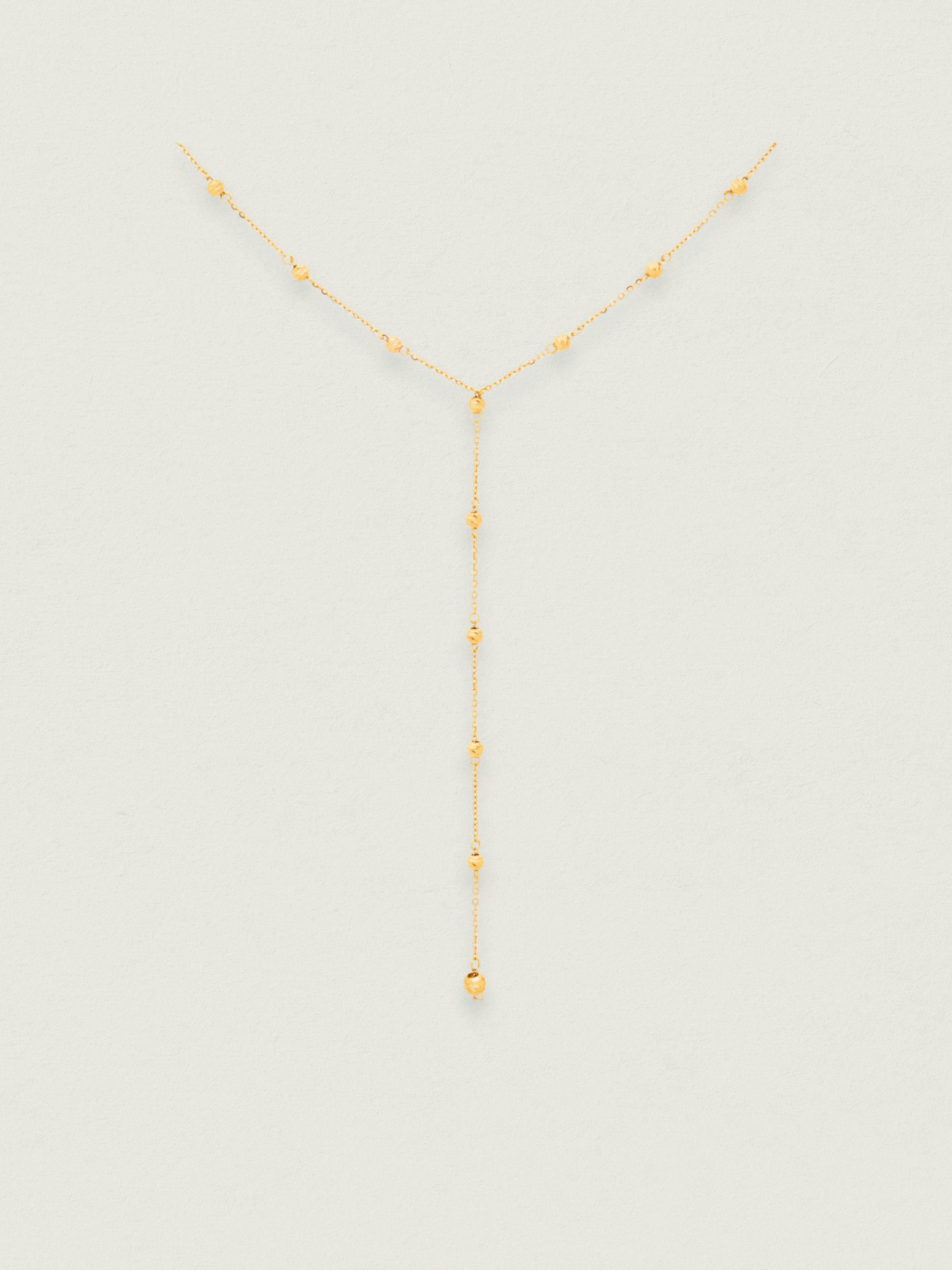 Gold Beaded Lariat