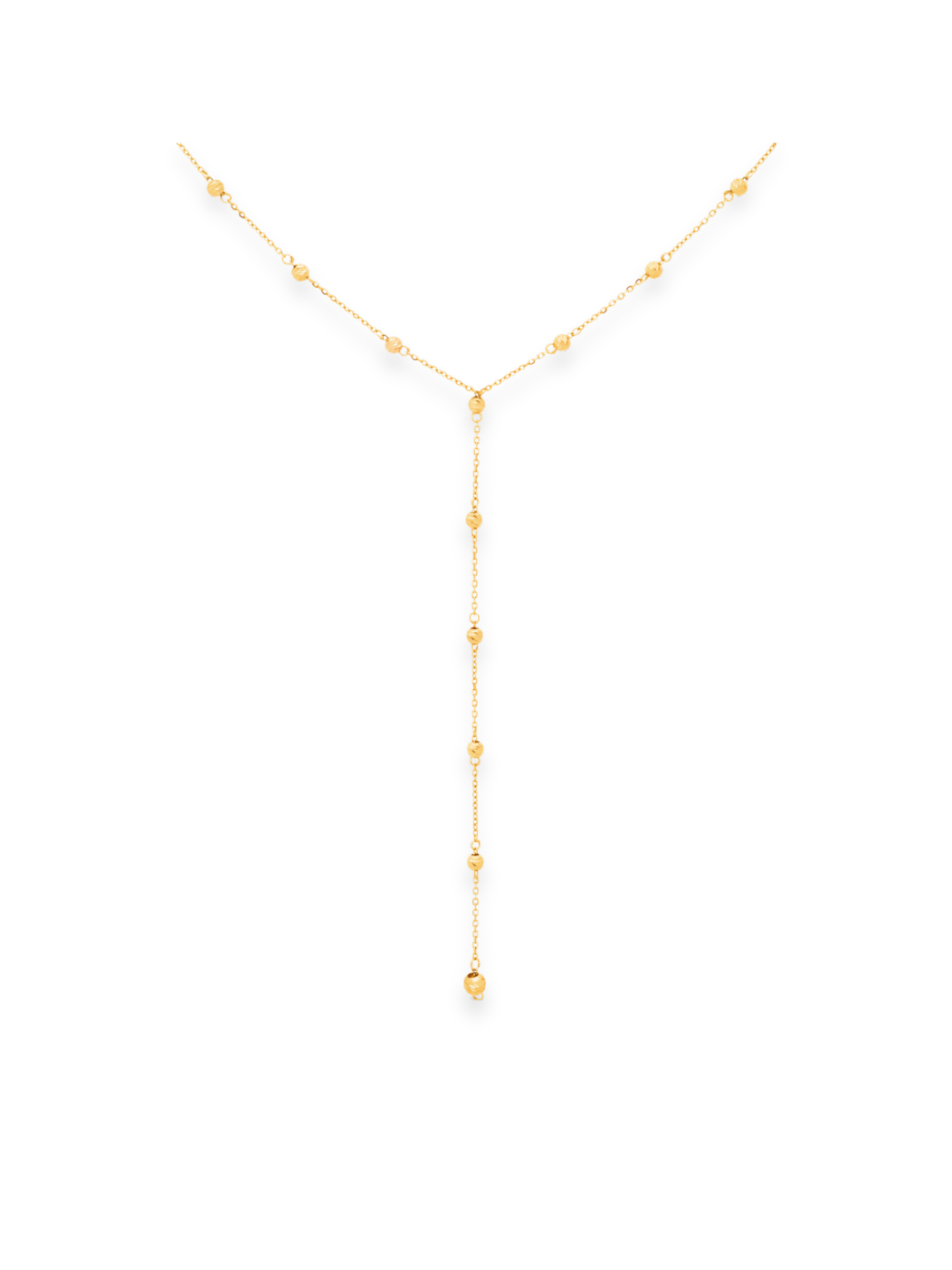 Gold Beaded Lariat