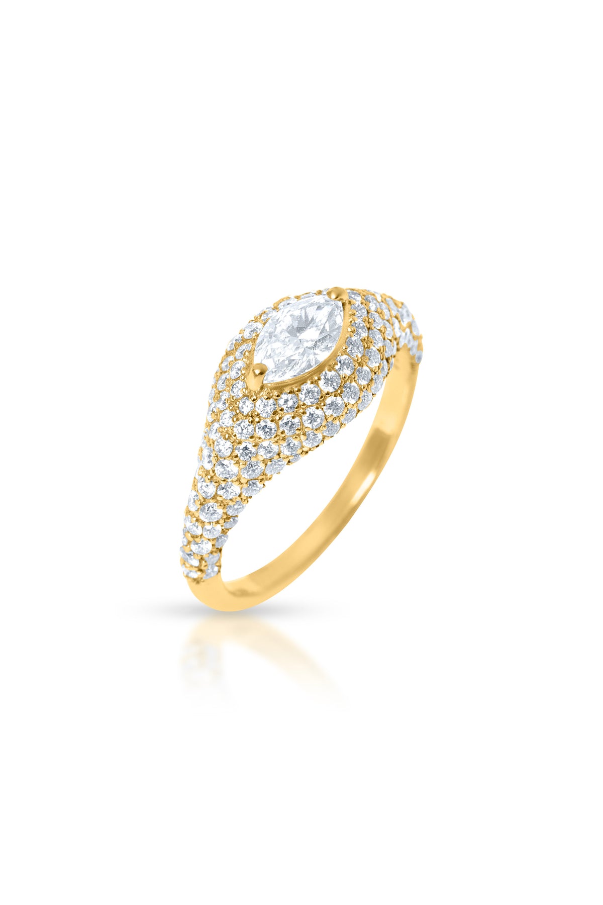 Alora Pavé Ring, Diamond in 18k yellow gold — Alexander Kade