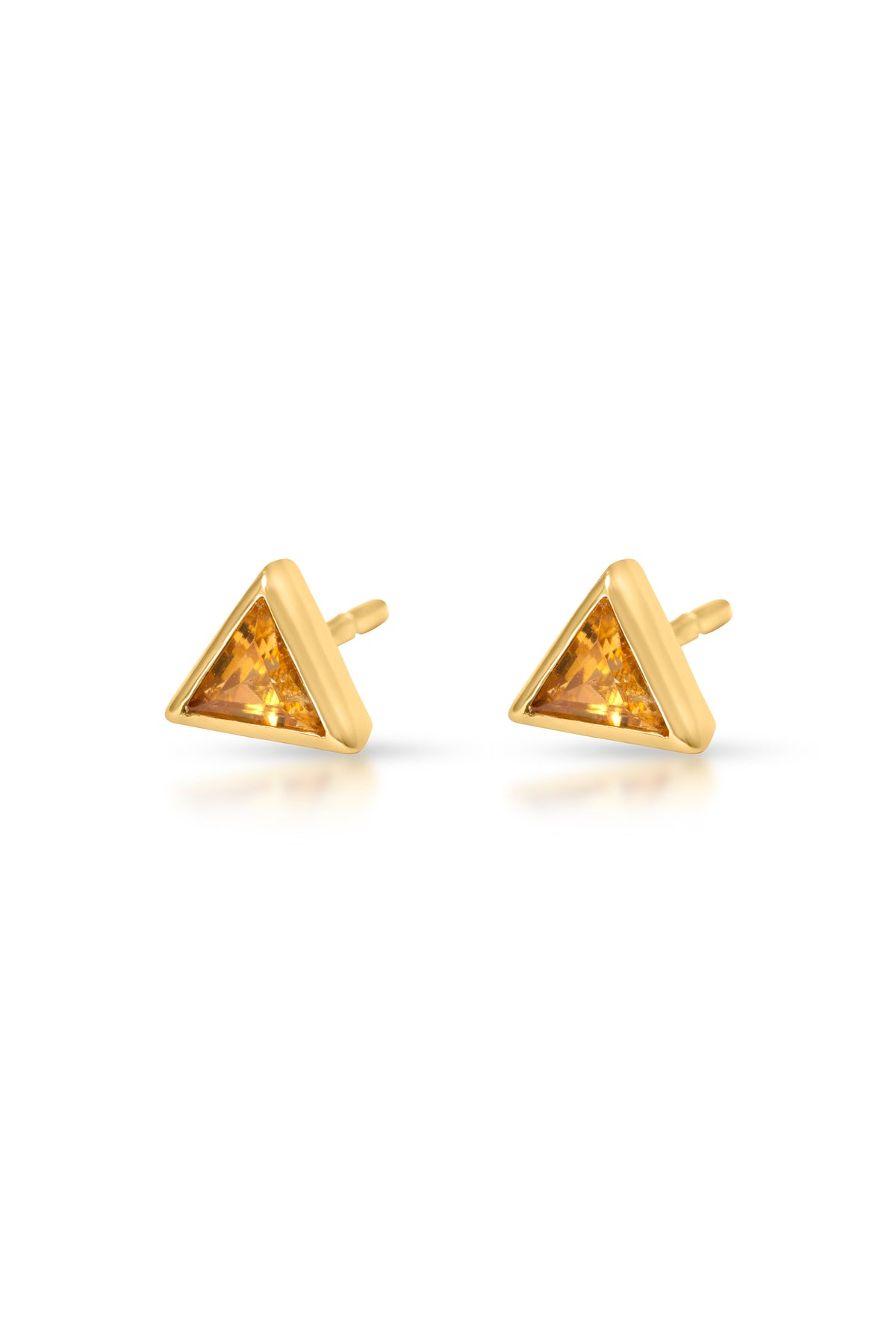 Alora Triangle Stud, Citrine in 18k yellow gold — Alexander Kade