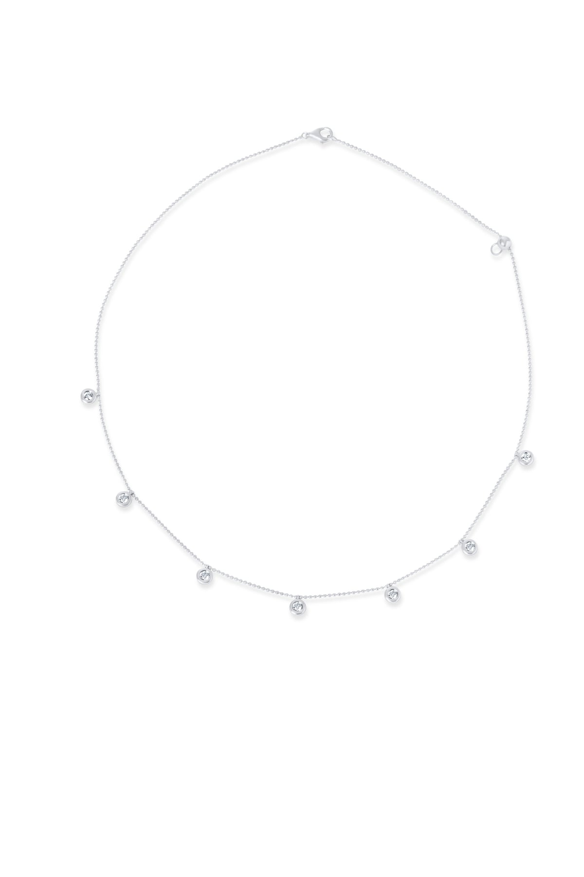 Diamond Drop Necklace in 18k white gold — Alexander Kade