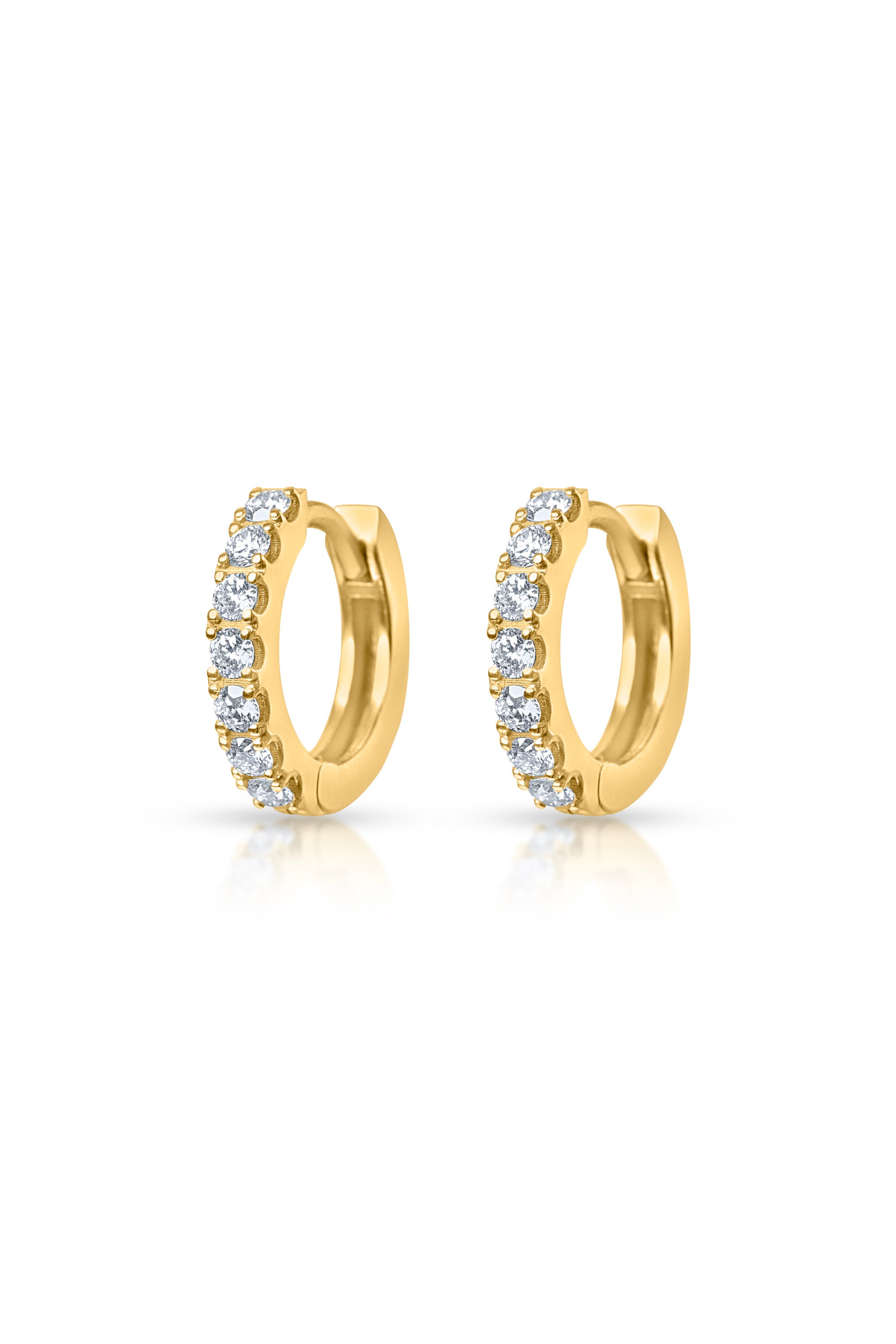 Mini Diamond Huggie in 18k yellow gold — Alexander Kade