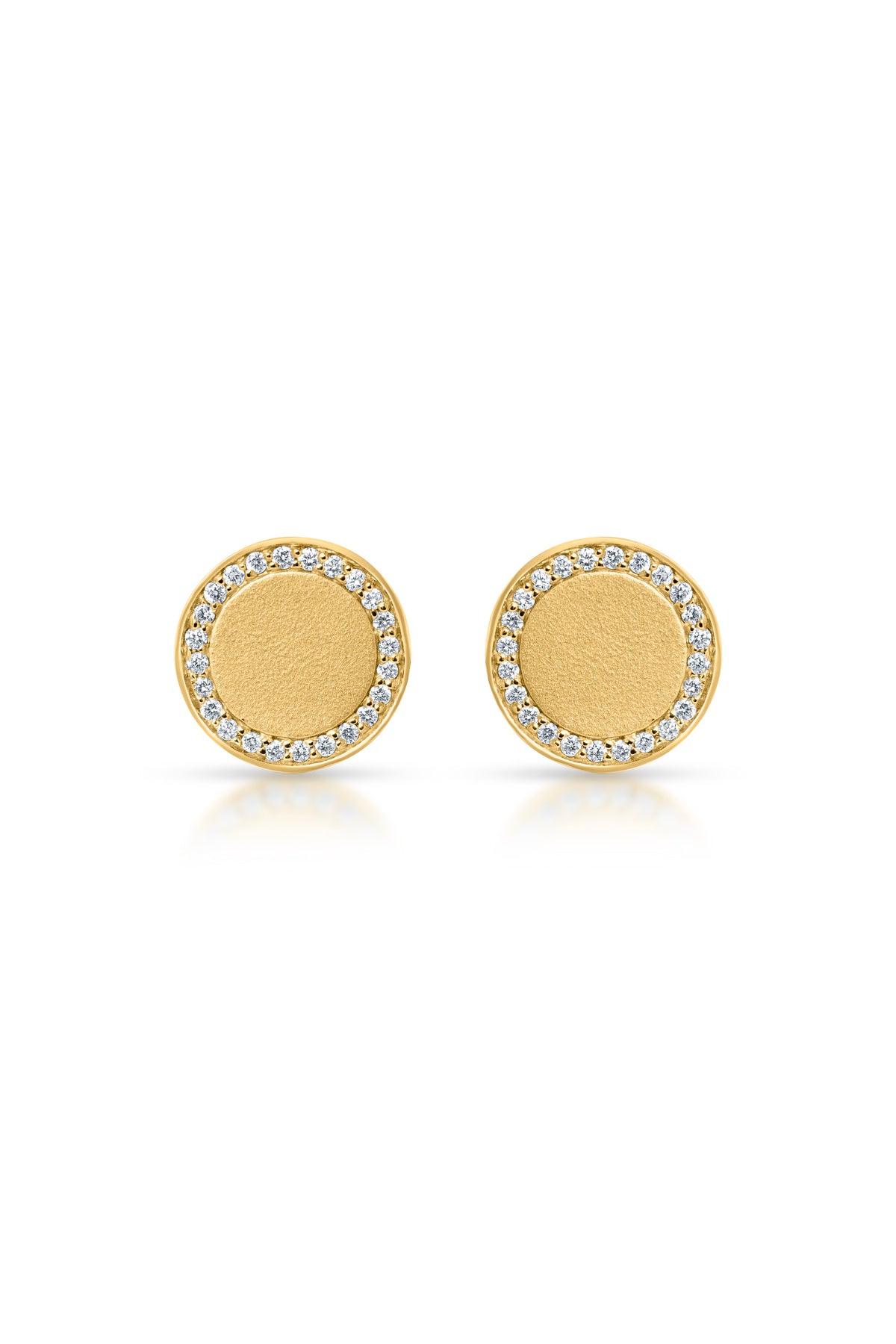 Pavé Diamond Studs in 18k yellow gold — Alexander Kade
