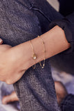 18k Gold Hamsa Ruby Stone Bracelet 