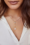 18k Gold Opal Hamsa Necklace, Rosary